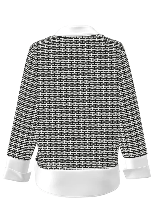 Damen Frank Walder Strickpullover mit aufgesteppten Seitenstreifen