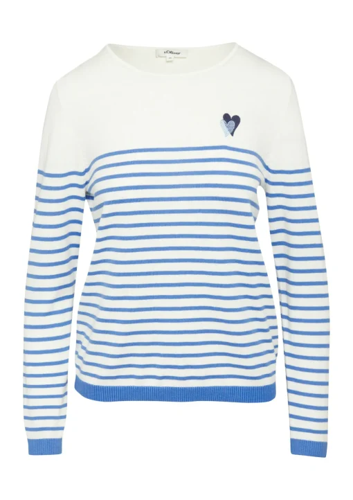 Damen s.Oliver Strickpullover mit Herz-Stickerei