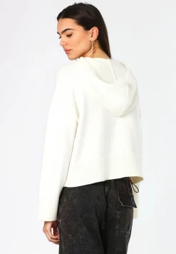 Damen Hugo Blue Strickpullover mit Kapuze