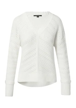 Damen Comma Strickpullover mit Riegel-Detail an den Manschetten