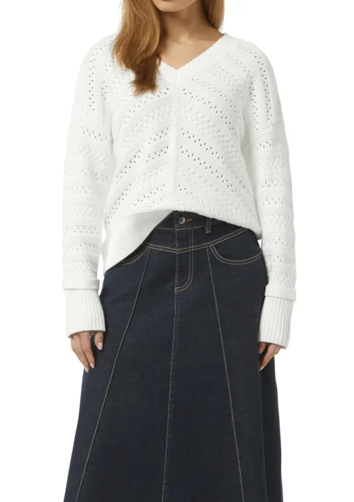Damen Comma Strickpullover mit Riegel-Detail an den Manschetten