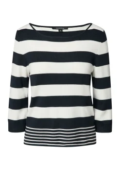Damen Comma Strickpullover mit seitlich geschlitztem Saum
