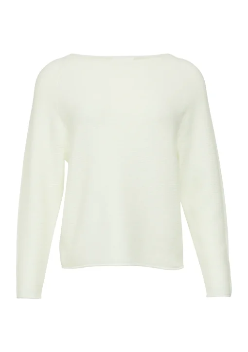 Damen s.Oliver Strickpullover mit U-Boot-Ausschnitt und Rollsaum