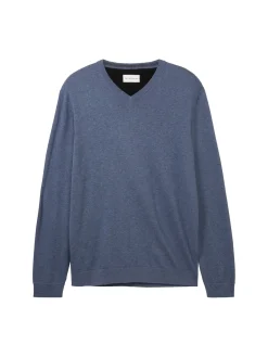 Herren Tom Tailor Strickpullover mit V-Ausschnitt