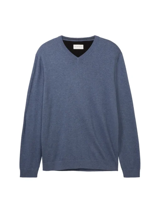Herren Tom Tailor Strickpullover mit V-Ausschnitt