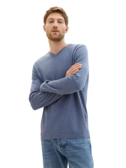 Herren Tom Tailor Strickpullover mit V-Ausschnitt