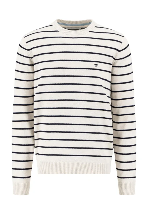 Herren Fynch-Hatton Strickpullover R-Neck Supersoft Striped