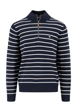 Herren Fynch-Hatton Stricktroyer Zip Supersoft Striped