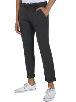Herren Tom Tailor Denim Strukturierte Chinohose mit Gürtel