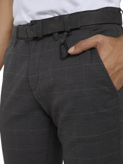 Herren Tom Tailor Denim Strukturierte Chinohose mit Gürtel