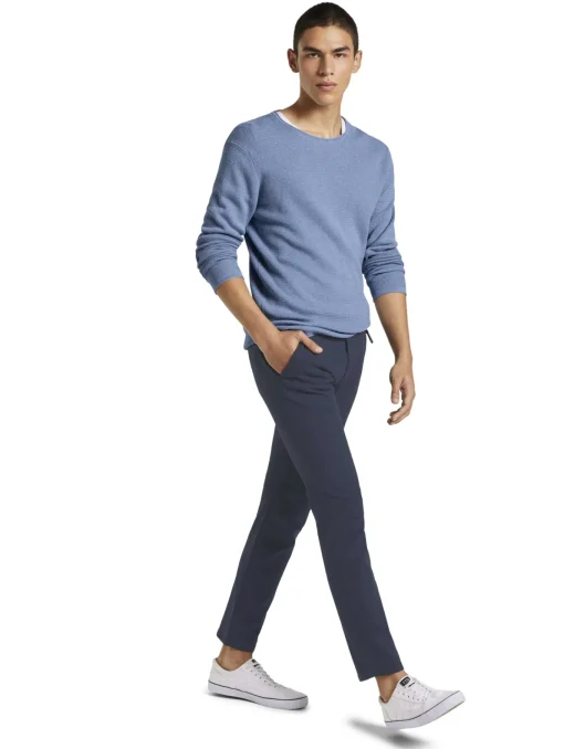 Herren Tom Tailor Denim Strukturierte Chinohose mit Gürtel