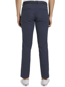 Herren Tom Tailor Denim Strukturierte Chinohose mit Gürtel