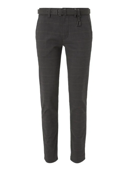 Herren Tom Tailor Denim Strukturierte Chinohose mit Gürtel