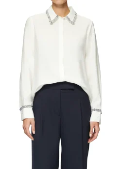 Damen s.Oliver BLACK LABEL Strukturierte Hemdbluse aus Viskosemix mit dekorativen Details