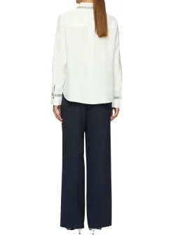 Damen s.Oliver BLACK LABEL Strukturierte Hemdbluse aus Viskosemix mit dekorativen Details