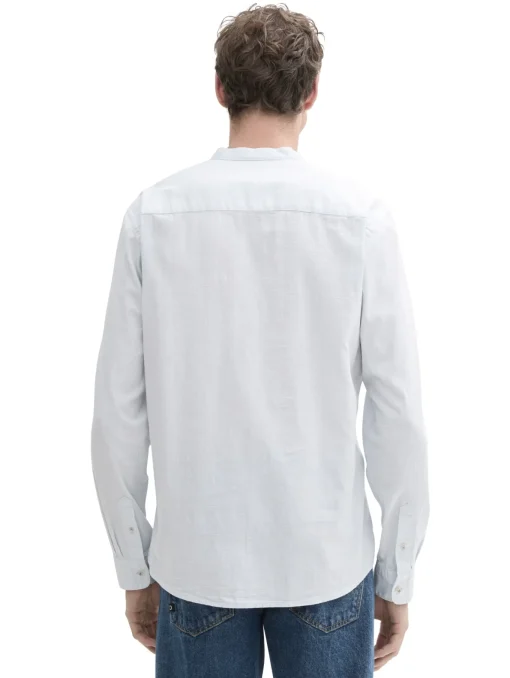 Herren Tom Tailor Denim Strukturiertes Hemd mit Brusttasche