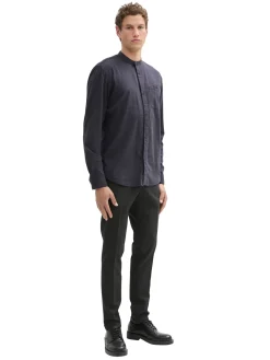 Herren Tom Tailor Denim Strukturiertes Hemd mit Brusttasche