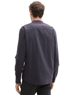 Herren Tom Tailor Denim Strukturiertes Hemd mit Brusttasche