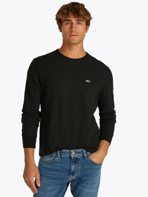 Herren Tommy Jeans Strukturiertes Langarmshirt