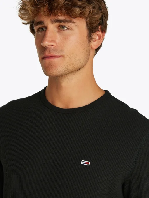 Herren Tommy Jeans Strukturiertes Langarmshirt