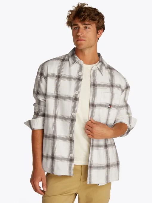 Herren Tommy Jeans Strukturiertes Overshirt mit Karomuster