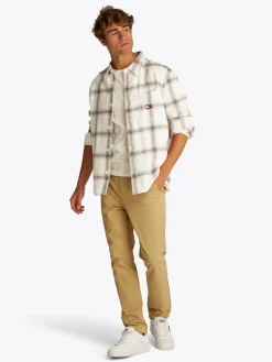 Herren Tommy Jeans Strukturiertes Overshirt mit Karomuster
