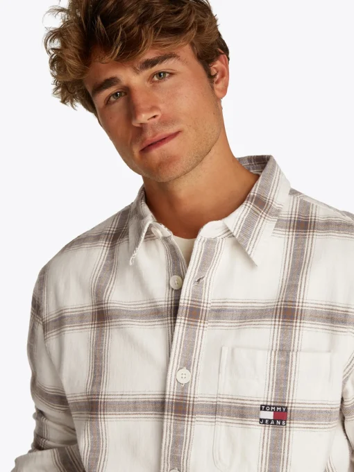 Herren Tommy Jeans Strukturiertes Overshirt mit Karomuster