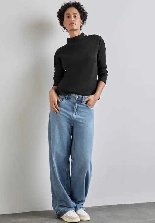 Damen Street One Strukturshirt mit Knöpfen