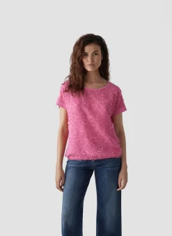 Damen Lecomte Stylisches T-Shirt mit Textur