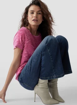 Damen Lecomte Stylisches T-Shirt mit Textur