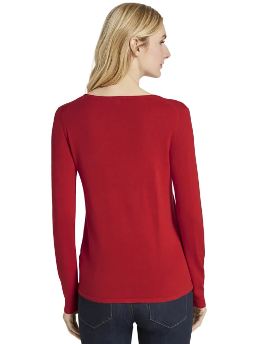 Damen Tom Tailor Sweater mit V-Ausschnitt
