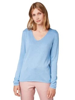 Damen Tom Tailor Sweater mit V-Ausschnitt