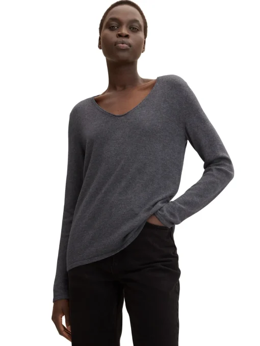 Damen Tom Tailor Sweater mit V-Ausschnitt