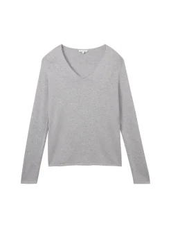 Damen Tom Tailor Sweater mit V-Ausschnitt