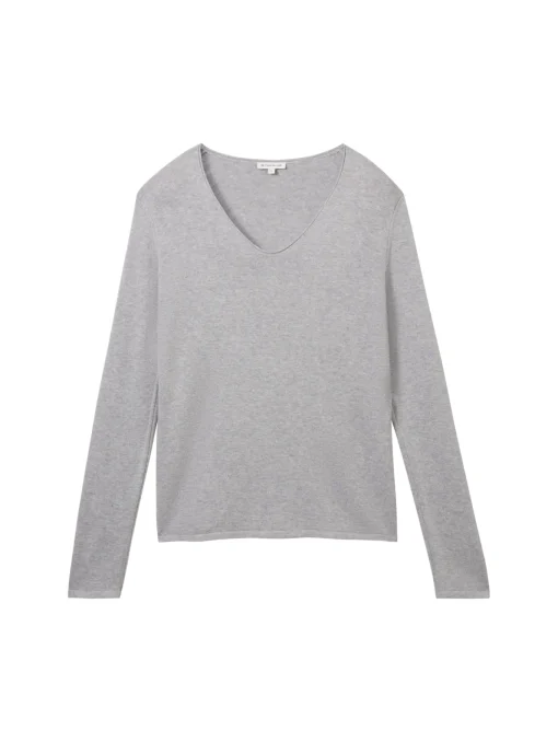 Damen Tom Tailor Sweater mit V-Ausschnitt
