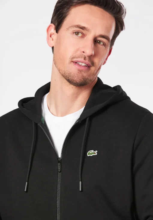 Herren Lacoste Sweatjacke mit Kängurutasche aus Fleece