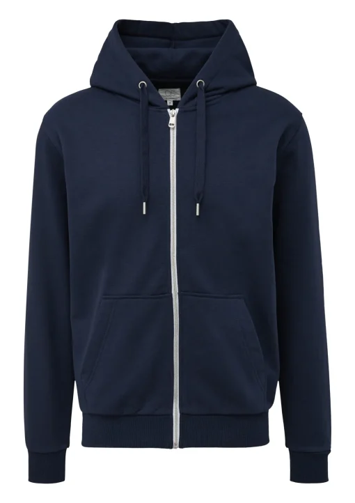 Herren QS Sweatjacke mit Rippsaum