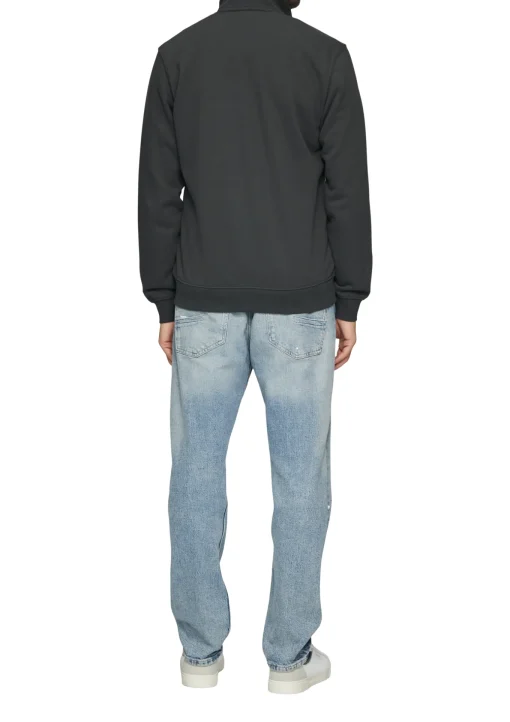 Herren s.Oliver Sweatjacke mit Stehkragen und Logo-Detail