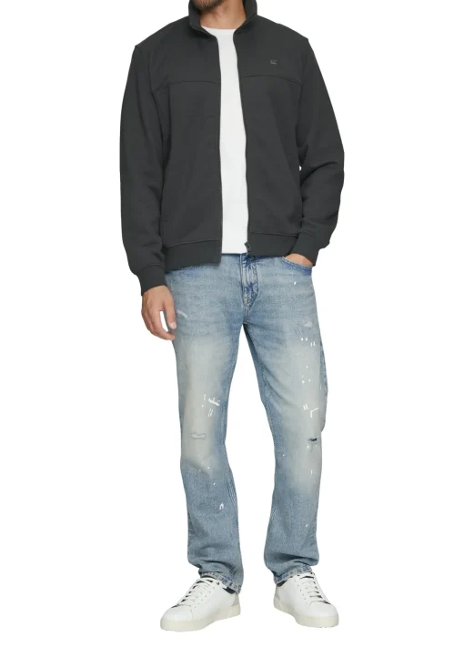 Herren s.Oliver Sweatjacke mit Stehkragen und Logo-Detail