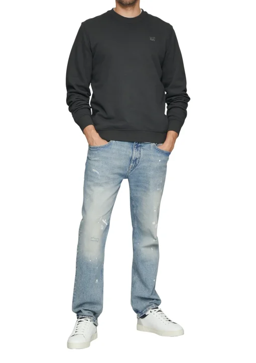Herren s.Oliver Sweatshirt aus Baumwollmix mit Logo-Detail