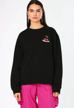 Damen Hugo Blue Sweatshirt aus Baumwoll-Terry mit Grafik-Prints der Saison