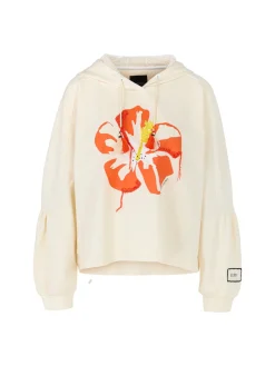 Damen Marc Cain Sweatshirt im 3D-Hibiskus-Print