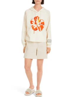 Damen Marc Cain Sweatshirt im 3D-Hibiskus-Print