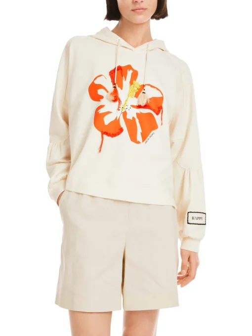 Damen Marc Cain Sweatshirt im 3D-Hibiskus-Print