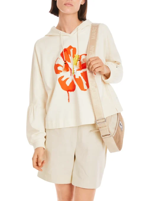 Damen Marc Cain Sweatshirt im 3D-Hibiskus-Print