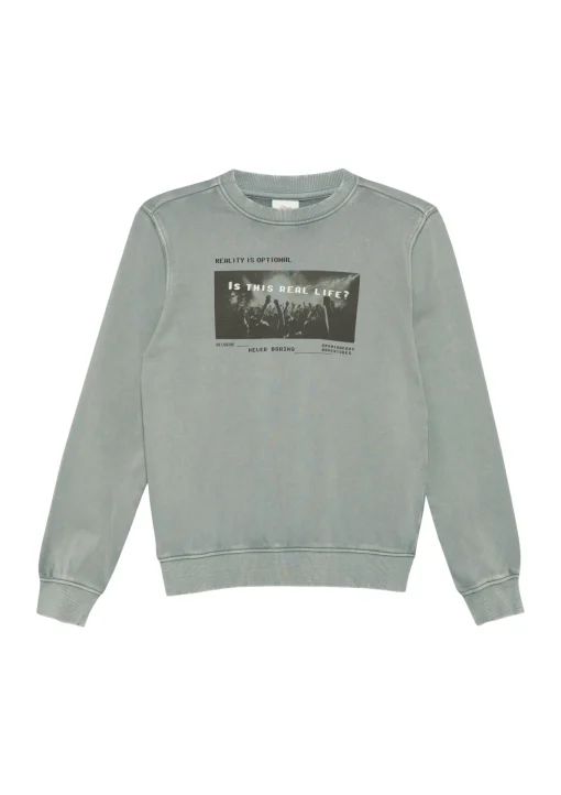 Kinder s.Oliver Sweatshirt im Used-Look mit Fotoprint