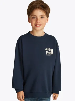 Kinder Tommy Hilfiger Sweatshirt mit Flag-Slogan-Print hinten