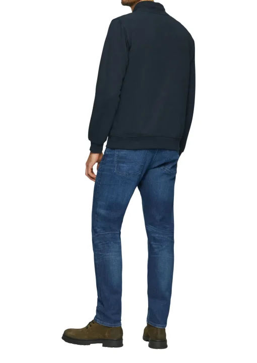 Herren s.Oliver Sweatshirt mit Frontprint und Snood-Kragen