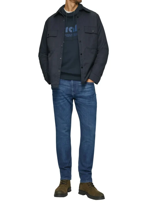 Herren s.Oliver Sweatshirt mit Frontprint und Snood-Kragen