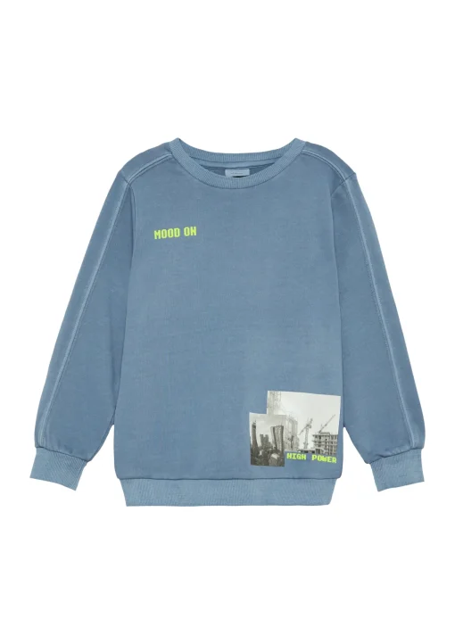 Kinder s.Oliver Sweatshirt mit Garment Dye und Frontprint